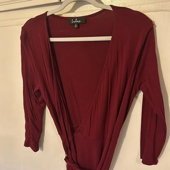 LULUβs Twirl-Worthy Burgundy Wrap Dress - Picture 7 of 9